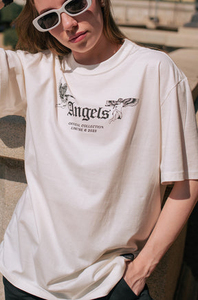 ANGELS THEME OFF-WHITE T-SHIRT