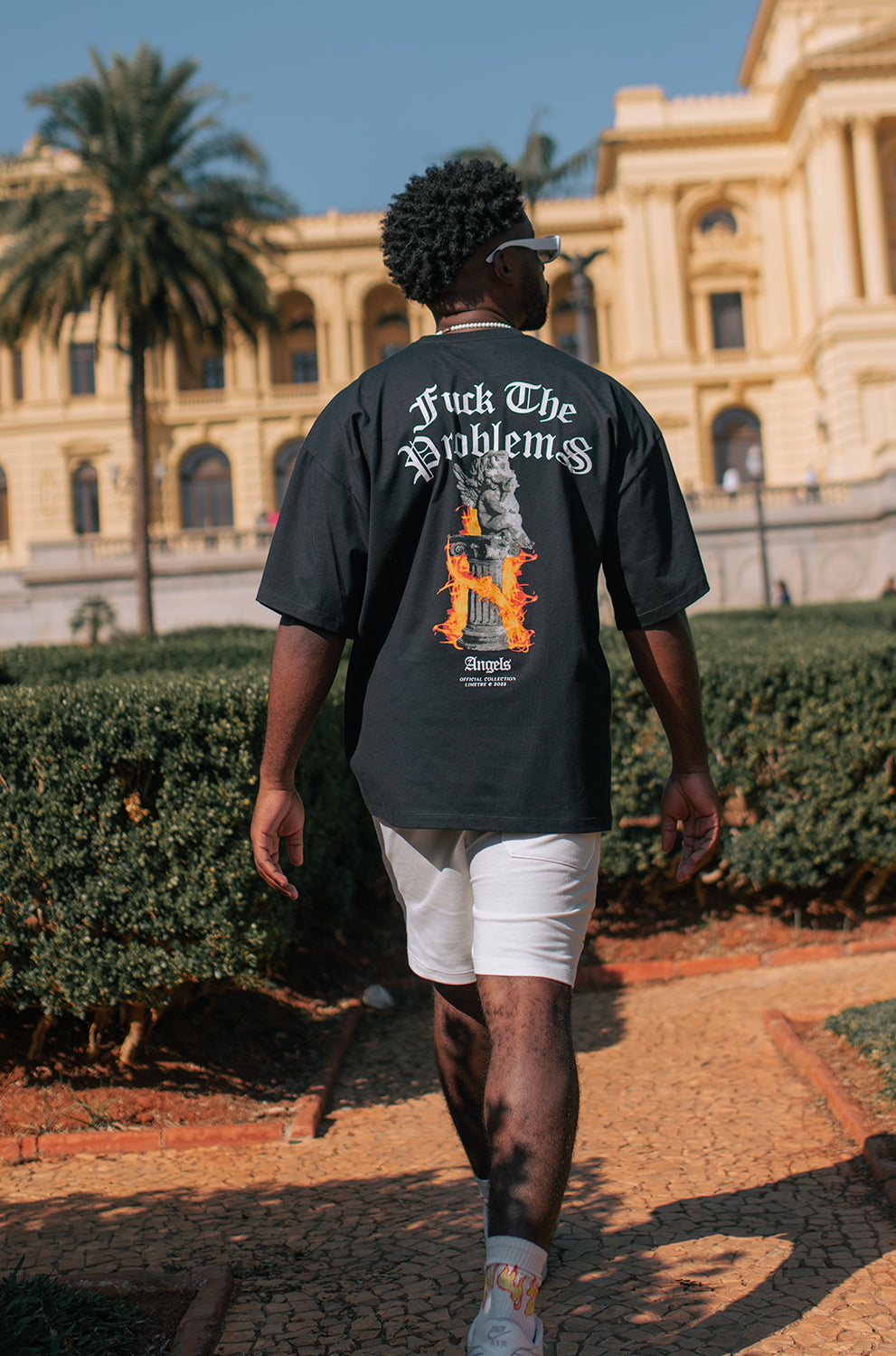 FCK THE PROBLEMS BLACK OVERSIZED T-SHIRT