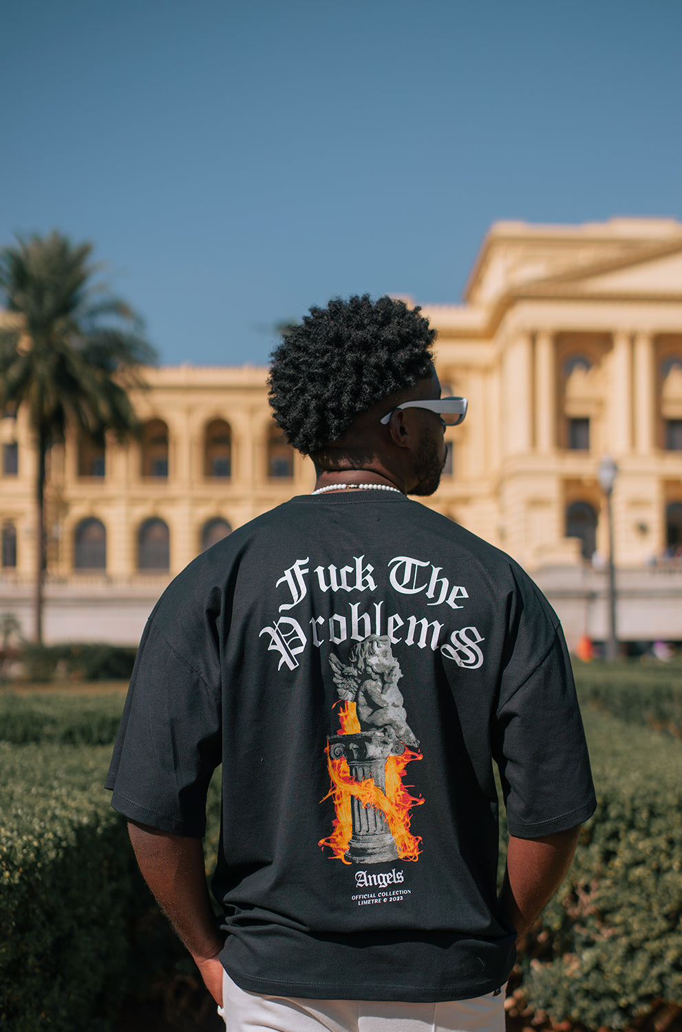 FCK THE PROBLEMS BLACK OVERSIZED T-SHIRT