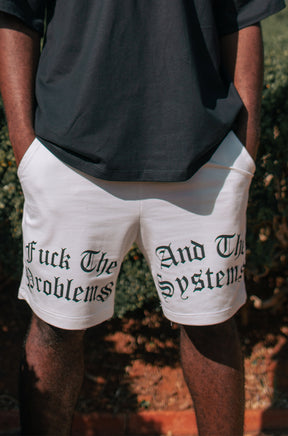 FCK THE PROBLEMS OFF-WHITE SHORTS