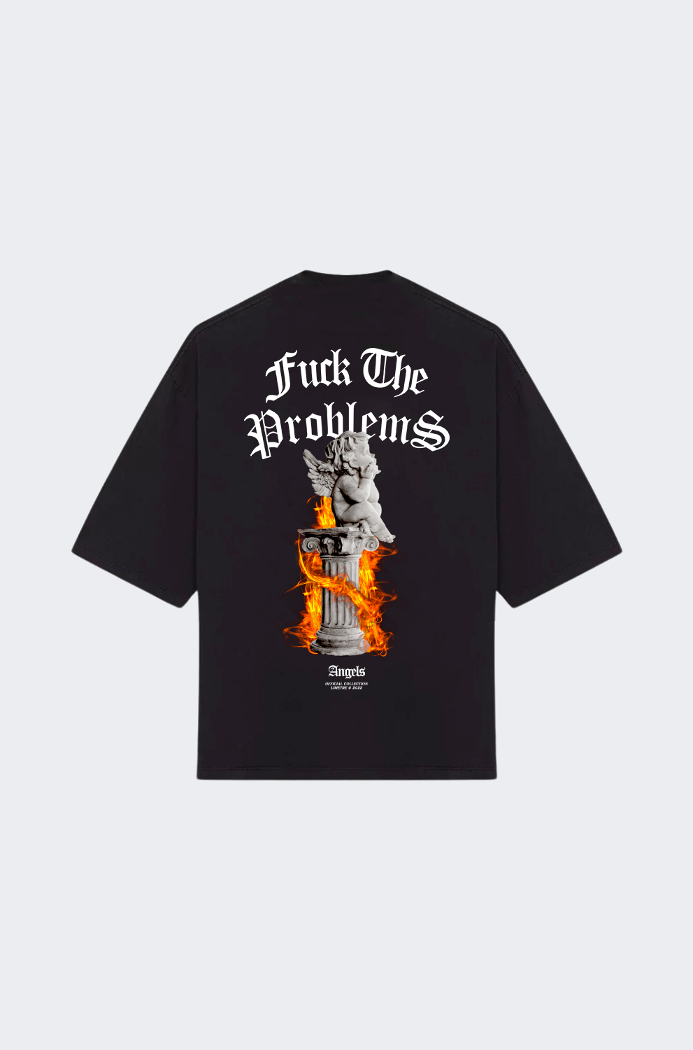 FCK THE PROBLEMS BLACK OVERSIZED T-SHIRT