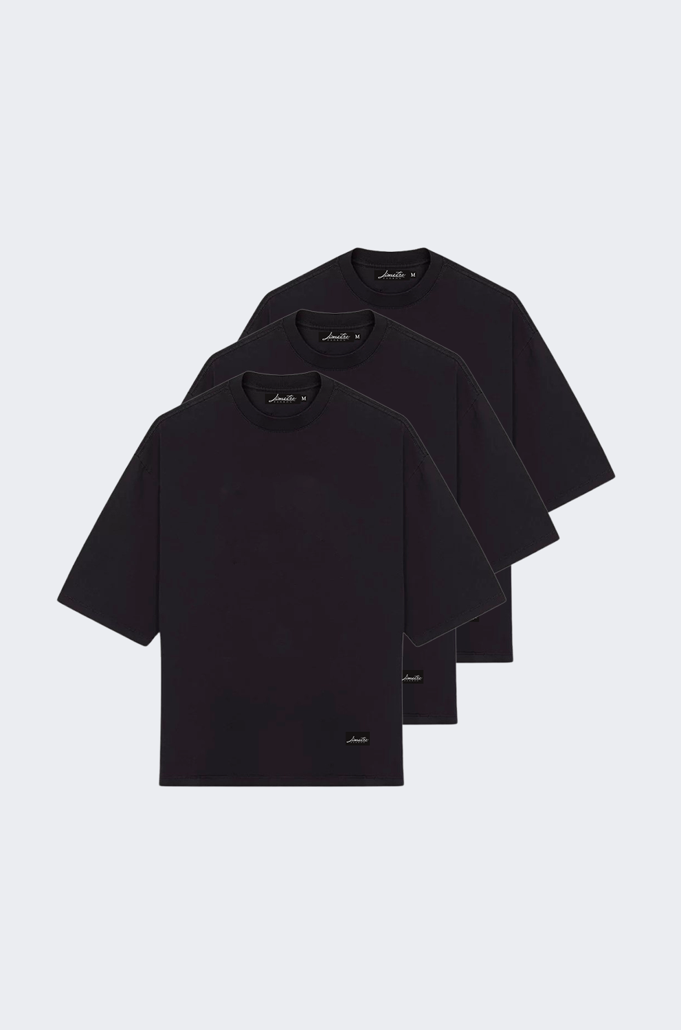 PACK 3 BLACK OVERSIZED T-SHIRTS