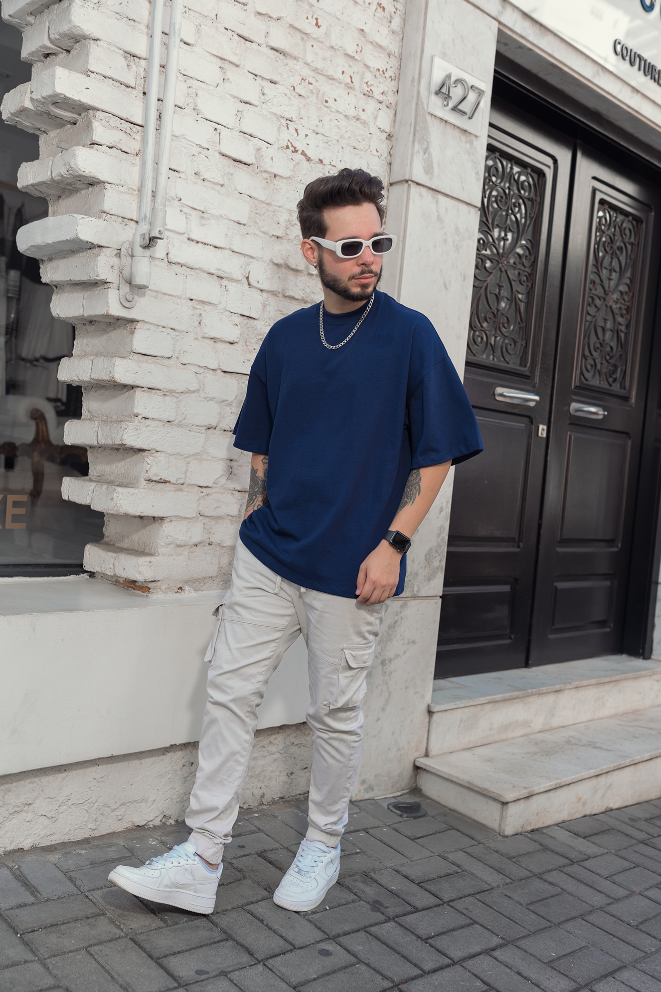 DEEP BLUE OVERSIZED T-SHIRT