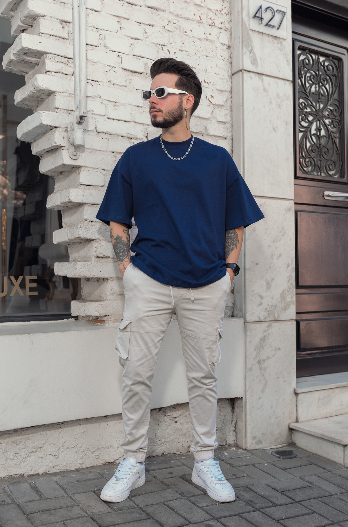 DEEP BLUE OVERSIZED T-SHIRT